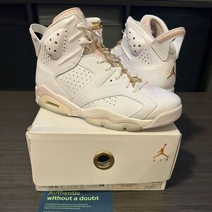 Jordan 6 Gold Hoops Pink
